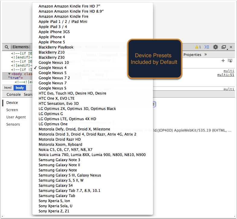Guide to Google Chrome’s New Built-in Device Emulation 5 Emulating-Mobile-Device