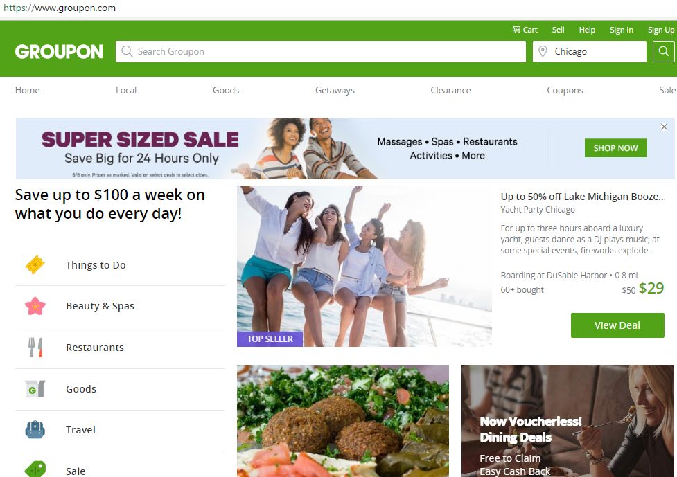 Best Sales Funnel Examples to Improve Your Ecommerce Website Conversion 2 groupon